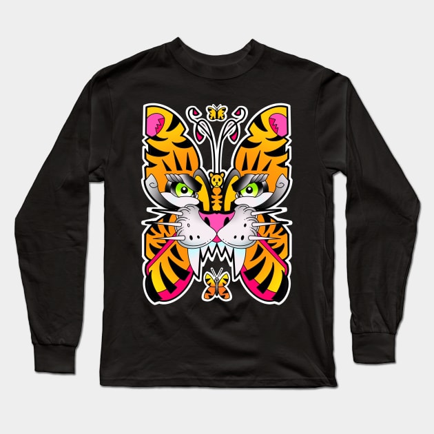 Butterfly tiger face Long Sleeve T-Shirt by weilertsen